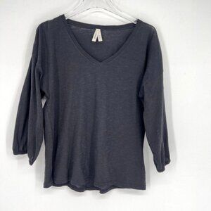 Pact Top Womens S Black‎ Classic 3/4 Sleeve Basic Capsule Natural Sustainable